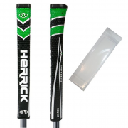 Herrick Midsize Putter Grip - Black/Green with 2 Grip Tape Strips